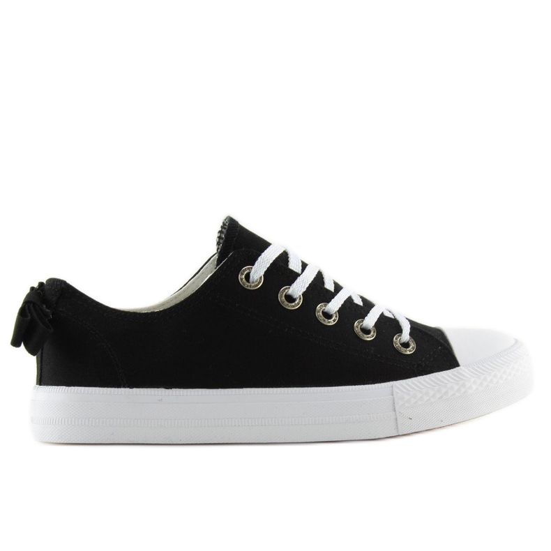 Sneakers da donna nere con fiocco 8935 Black nero