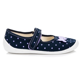 Reweks Pantofole blu scuro con fiocco