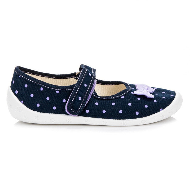 Reweks Pantofole blu scuro con fiocco