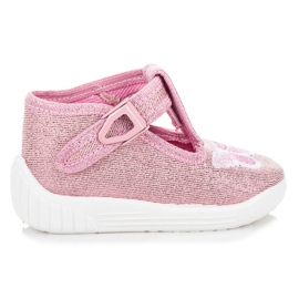 Reweks Pantofole allacciate con una fibbia rosa