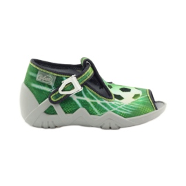 Scarpe per bambini Befado, pantofole 217p093 verde con palla