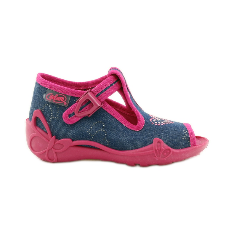 Ciabatte Befado 213p101 con cuore blu navy rosa