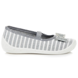 Reweks Ballerine a righe fatte in casa grigio