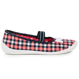 Reweks Scarpe a scacchi da bambina rosso