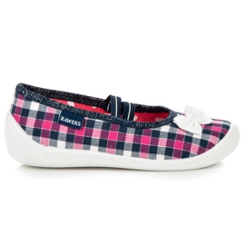 Reweks Scarpe a scacchi da ragazza rosa