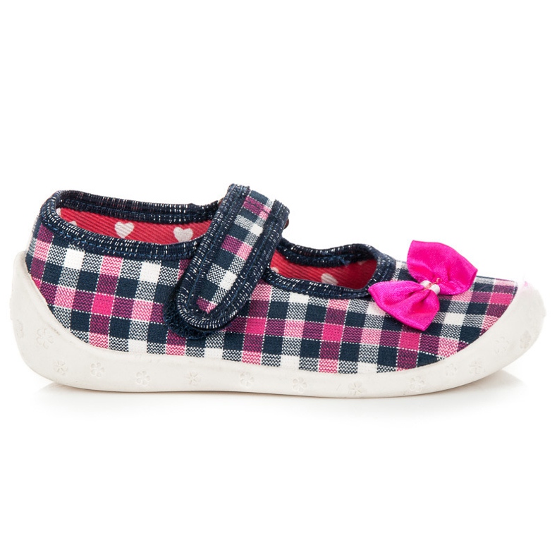 Reweks Scarpe da casa a scacchi rosa