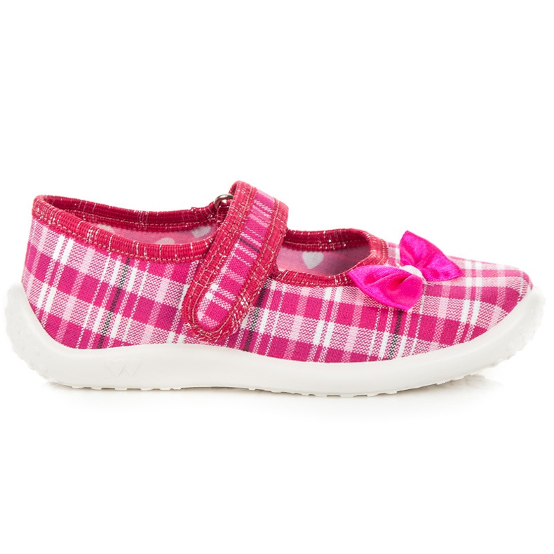Reweks Ballerina domestica con velcro rosa