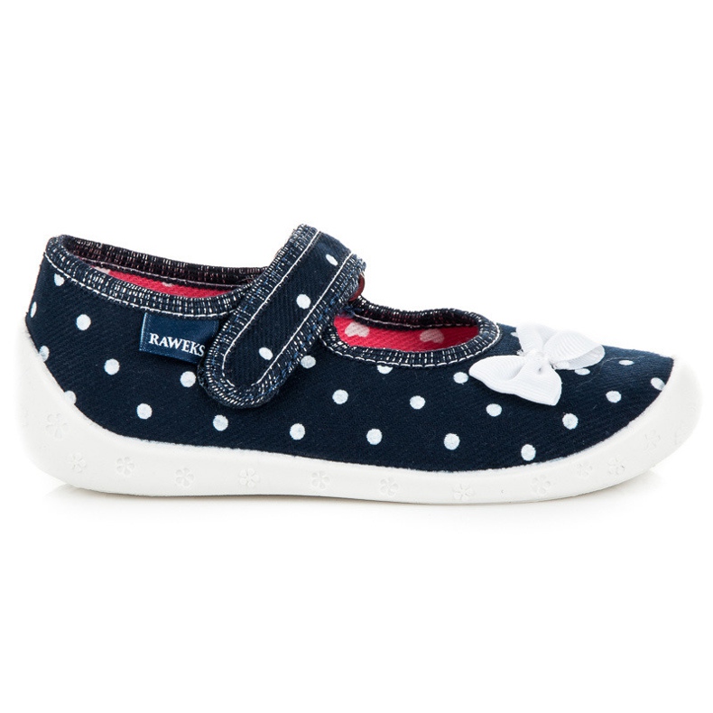 Reweks Ciabatte da bambina a pois blu
