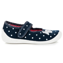 Reweks Ciabatte da bambina a pois blu