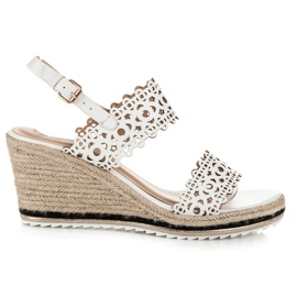 Kylie Espadrillas traforate con zeppa bianco