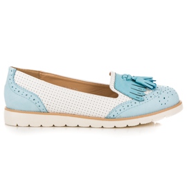 Vices Ballerine traforate con frange bianco blu