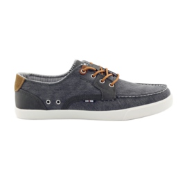 American Club Scarpe mocassino da uomo in tessuto americane 205081 grigio