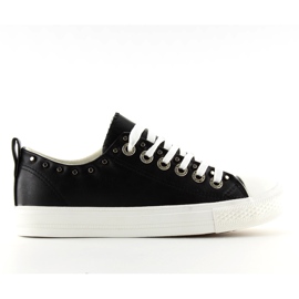 Nero SM-2738 Sneakers da donna nere con borchie