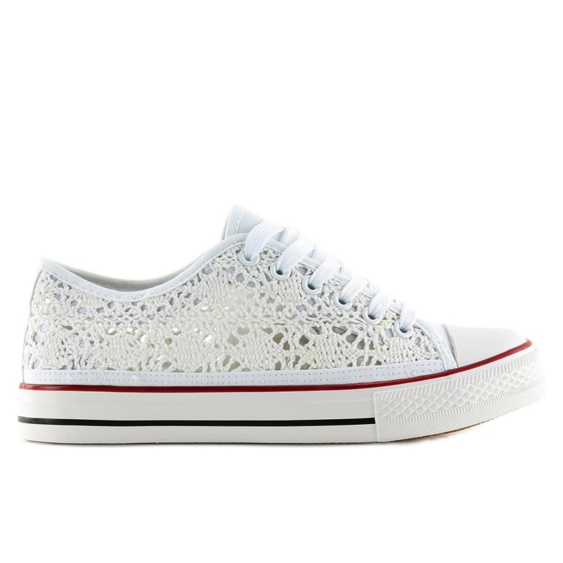 Sneakers da donna bianche in pizzo NB89P bianche bianca