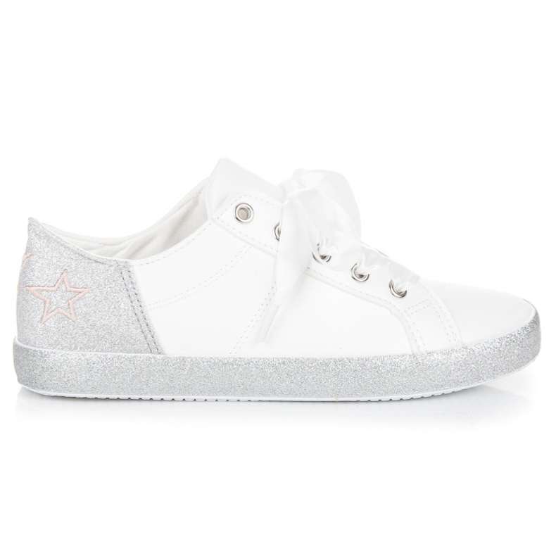 L&H Scarpe da ginnastica legate con un nastro bianca