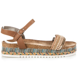 Kylie Sandali bassi con fantasia marrone