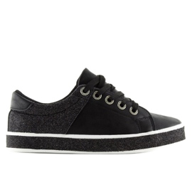 Sneakers da donna nere lucide nere BL125 Black nero grigio