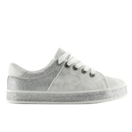 Sneakers da donna bianche lucide BL125 White bianco grigio