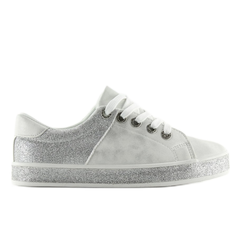 Sneakers da donna bianche lucide BL125 White bianca grigio