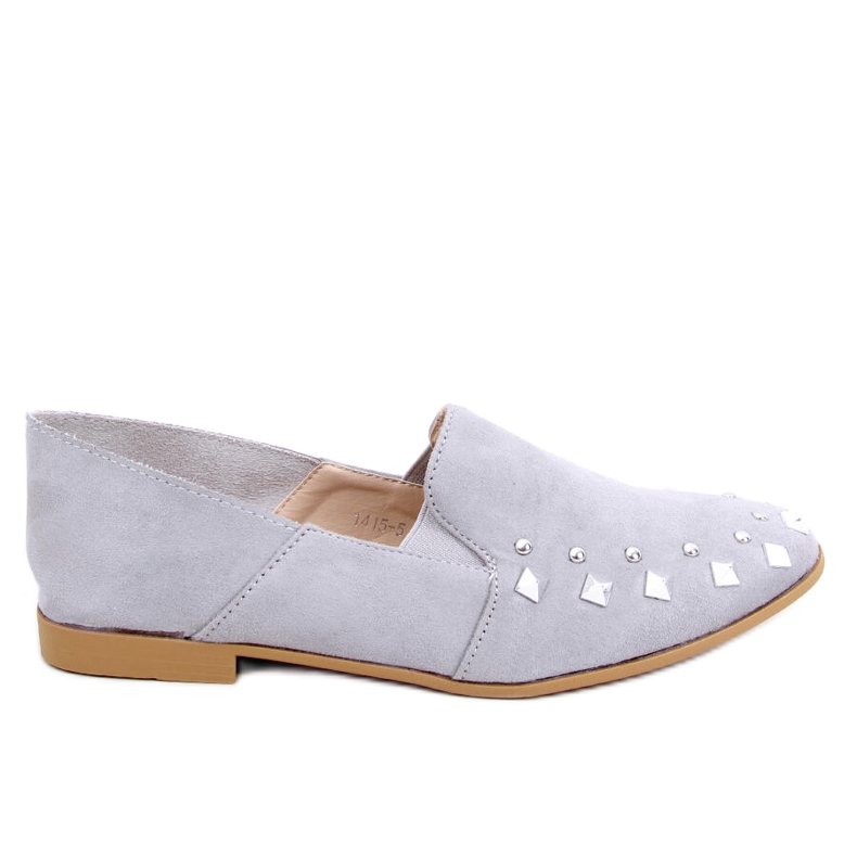 Mocassini grigi lordsy con borchie 1415 Grey grigio