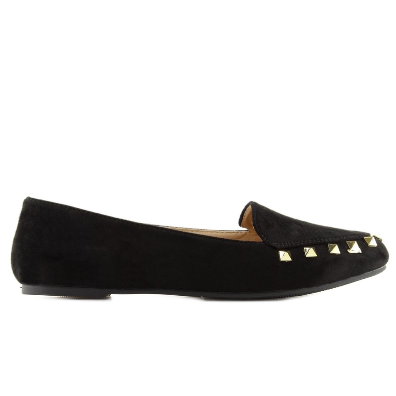 Mocassini da donna neri con borchie nere 1388 Nero