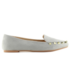 Mocassini da donna con borchie grigie 1388 Grey grigio