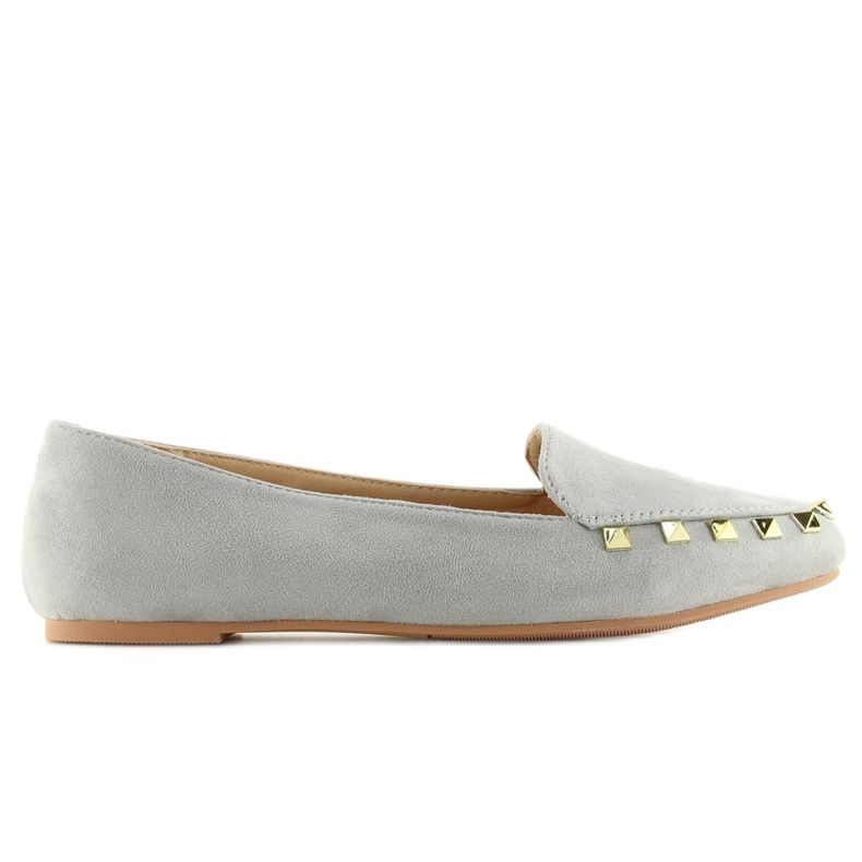 Mocassini da donna con borchie grigie 1388 Grey grigio
