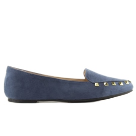 Mocassini da donna con borchie blu navy 1388 Navy