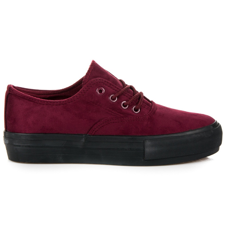 L&H Sneakers Legate Bordeaux Sulla Piattaforma rosso