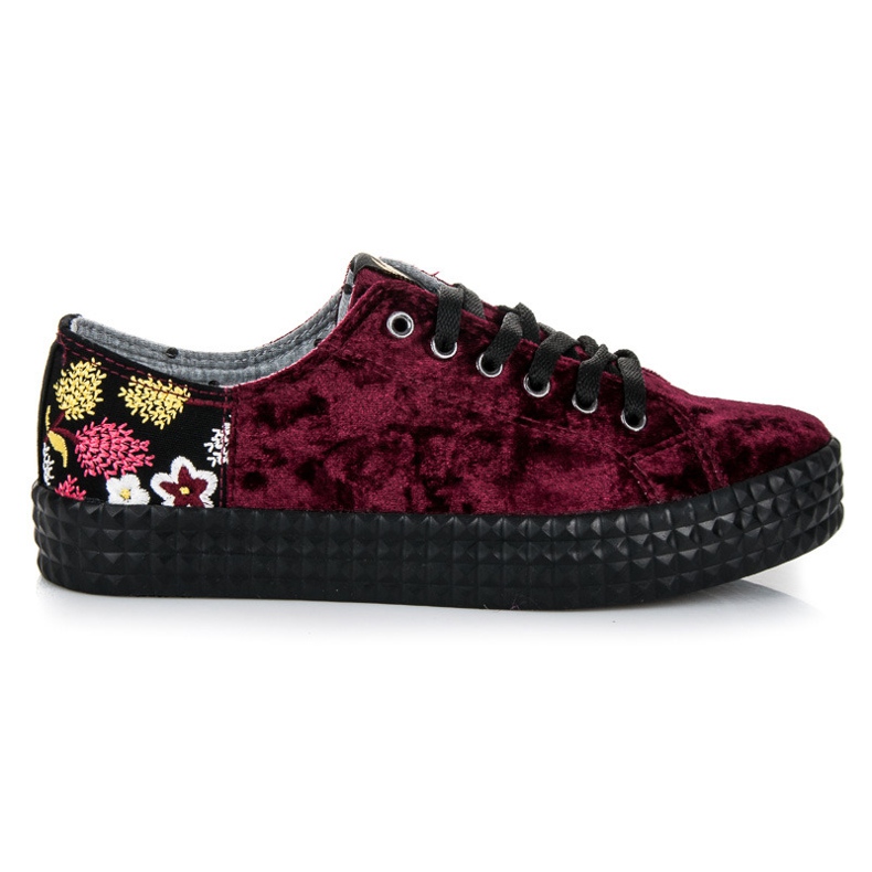Kylie Sneakers in velluto bordeaux multicolore rosso