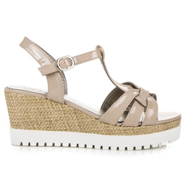 Kylie Sandali con zeppa laccati marrone