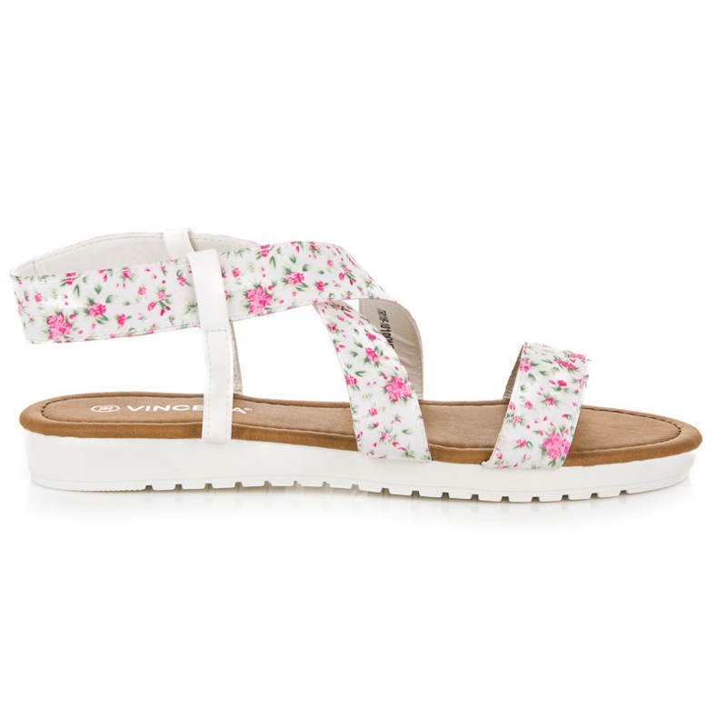 Vinceza Sandali con fiori bianca
