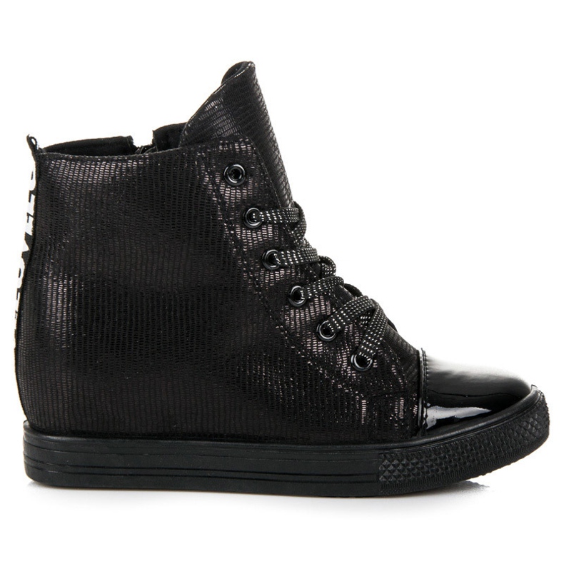 Sneakers nere su una zeppa nero