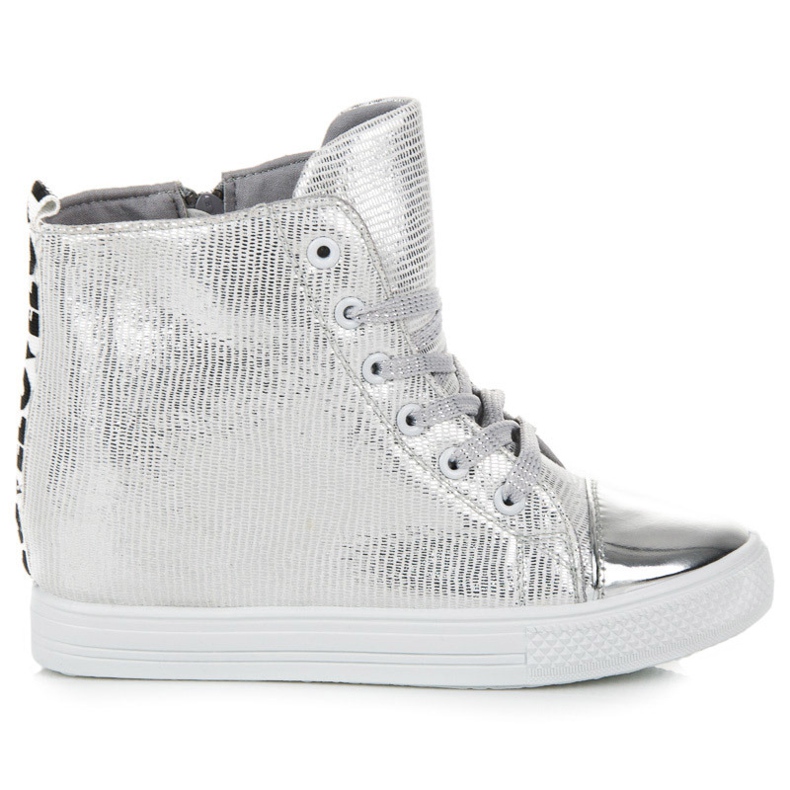 Sneakers con zeppa argento grigio