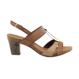 Sandali Caprice scarpe da donna con decoro 28307 marrone giallo