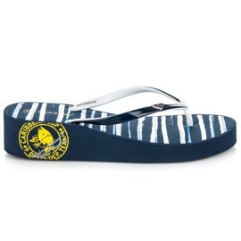 Mckeylor Infradito con zeppa a righe blu