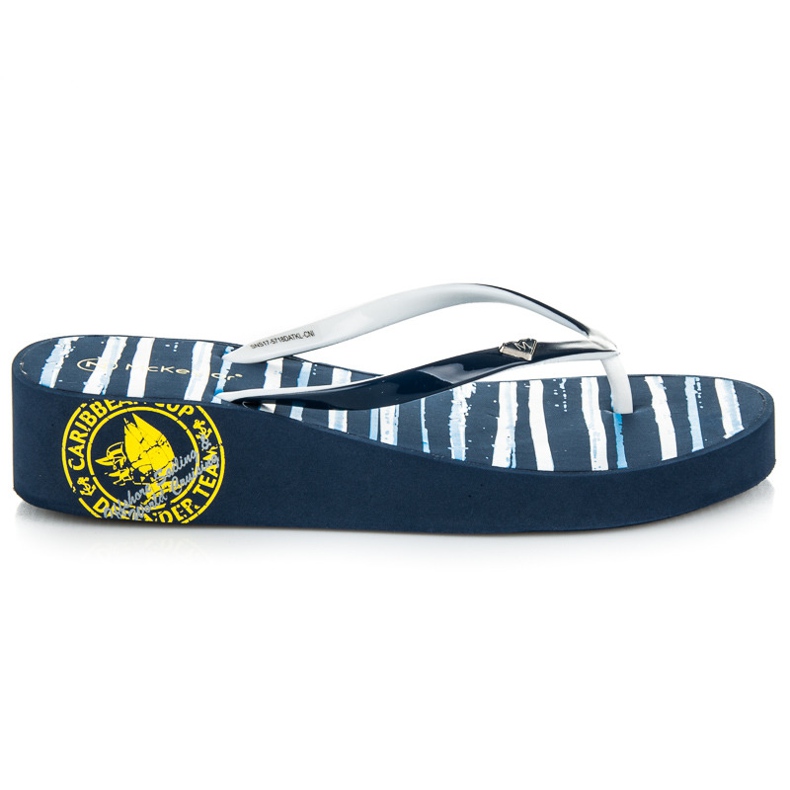 Mckeylor Infradito con zeppa a righe blu