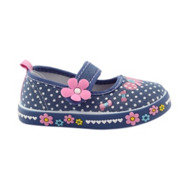 American Club Sneakers con sottopiede in pelle americana a pois rosa blu bianco