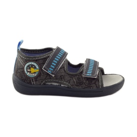 American Club Sandali con soletta in pelle americana grigio blu
