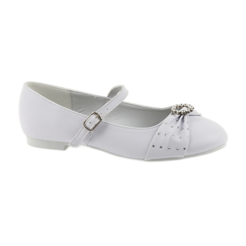 Ballerine con strass da comunione American Club 12/19 bianca