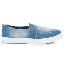 Bella Paris Slipons con strass blu