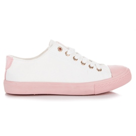 Sneakers bianche e rosa