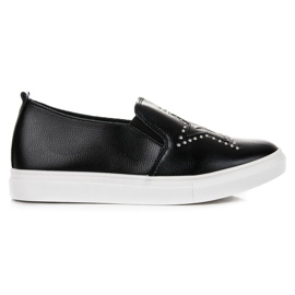 Slipons neri con una stella nero