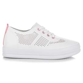 Sneakers traforate allacciate bianco