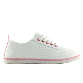 Sneakers da donna bianche L-6 Rosa bianco
