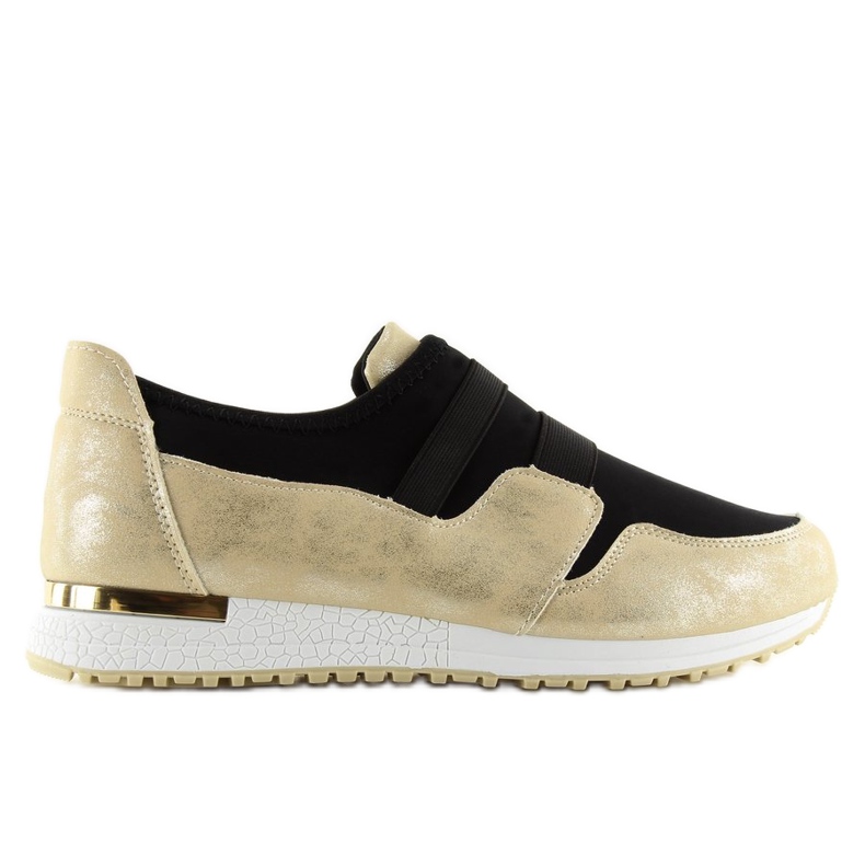 Scarpe sportive da donna nere KB-060 NERO / ORO giallo