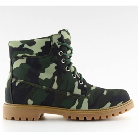 Stivali da donna militari in legno C7079 verde