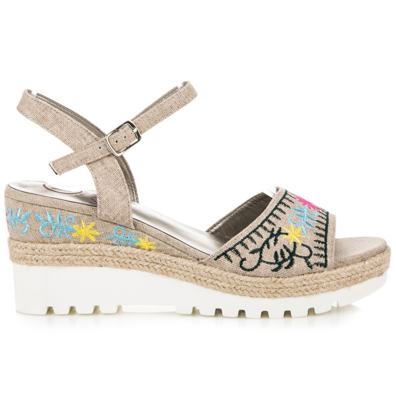Kylie Sandali espadrillas ricamati marrone