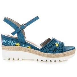 Kylie Sandali espadrillas ricamati blu