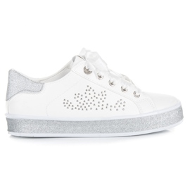 Sneakers Glitterate Con Un Nastro bianca